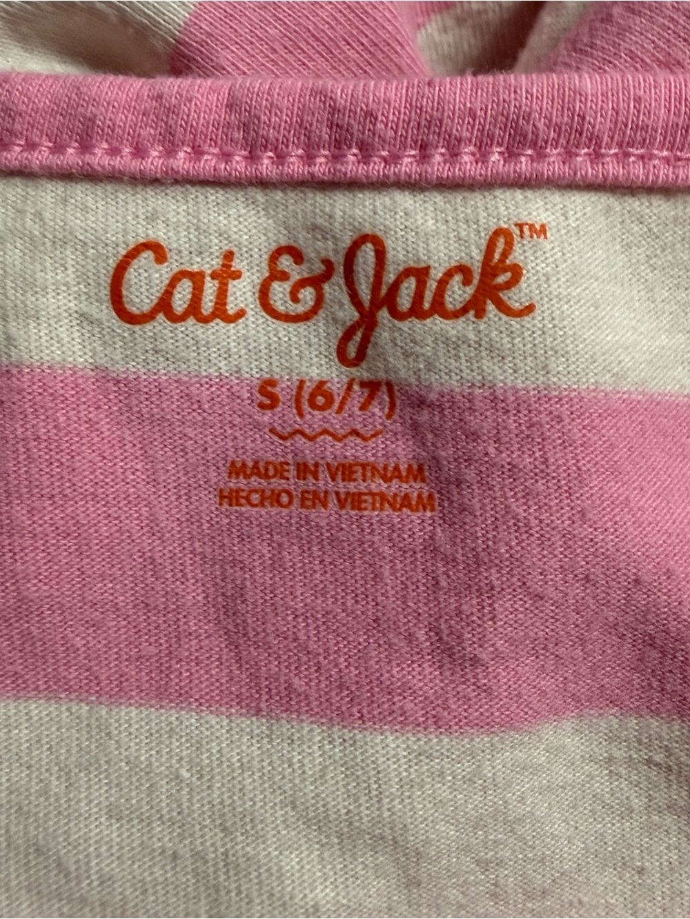 Cat & Jack pink & white striped sleeveless dress w/pockets Girl’s small (6-7) |g - Picture 3 of 4